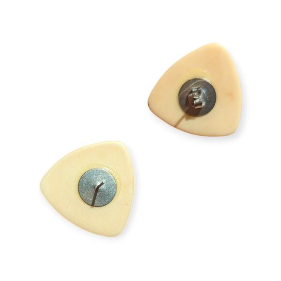 Vintage Rounded Triangle Stud Earrings - Picture 2 of 2